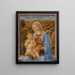 La Vierge et l'Enfant assis sur le rebord d'une fenêtre Un paysage au-delà - Francesco Pesellino — oprawiony obraz na ścianie