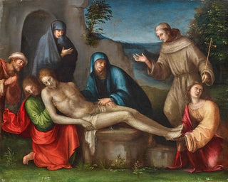 La Lamentation du Christ avec des anges - Francesco Raibolini — widok dzieła