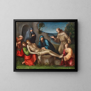 La Lamentation du Christ avec des anges - Francesco Raibolini — oprawiony obraz na ścianie