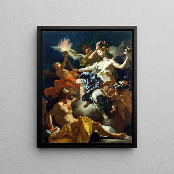 Aurora biorąca urlop od Tithonosa - Francesco Solimena — oprawiony obraz na ścianie