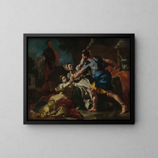 Śmierć Messaliny - Francesco Solimena — oprawiony obraz na ścianie