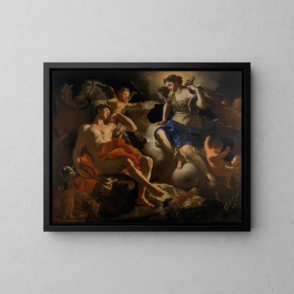 Diane i Endymion - Francesco Solimena — oprawiony obraz na ścianie