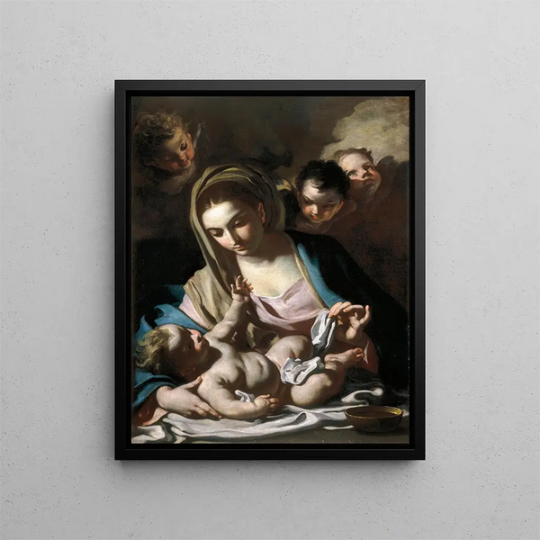 Matka Boska z Dzieciątkiem - Francesco Solimena — oprawiony obraz na ścianie