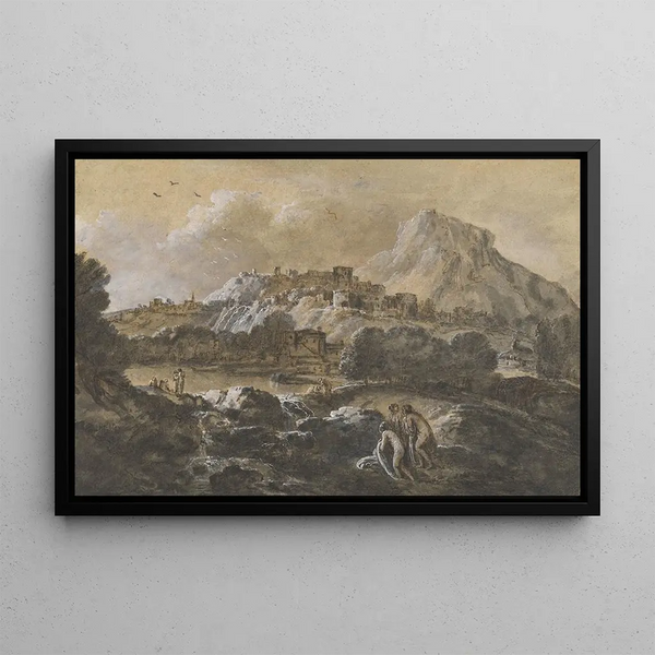 Francesco Zuccarelli - Mountainous River Landscape with Bathers.webp