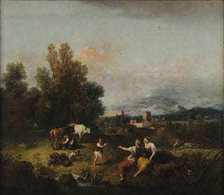 pejzaż z wycinkiem - Francesco Zuccarelli — widok dzieła