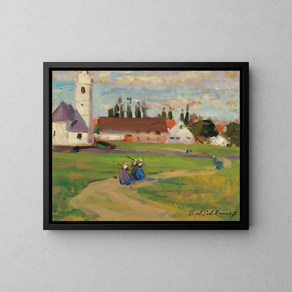 Figures sur un chemin de village - Francis Campbell Boileau Cadell — oprawiony obraz na ścianie