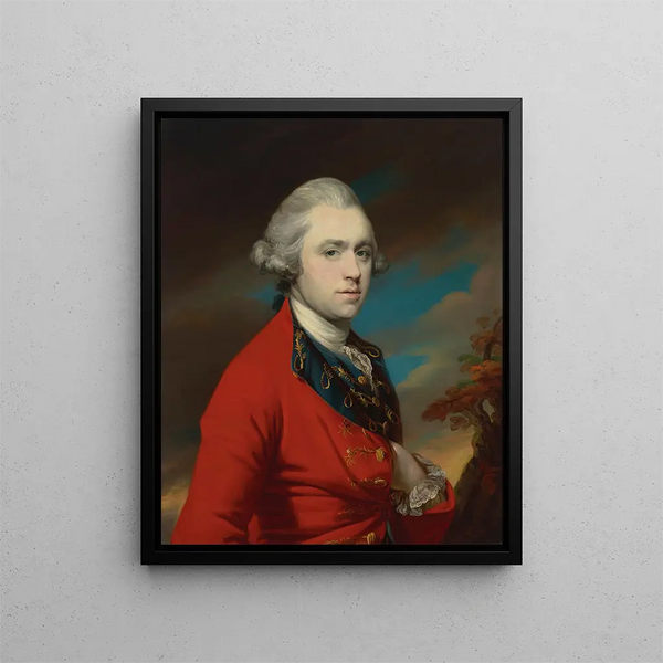 Portret kapitana Collingwooda Roddama - Francis Cotes — oprawiony obraz na ścianie