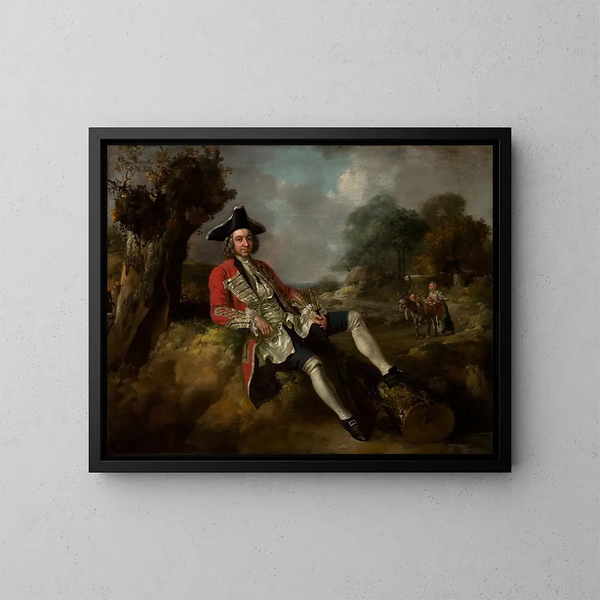 Portret dżentelmena - Francis Hayman — oprawiony obraz na ścianie
