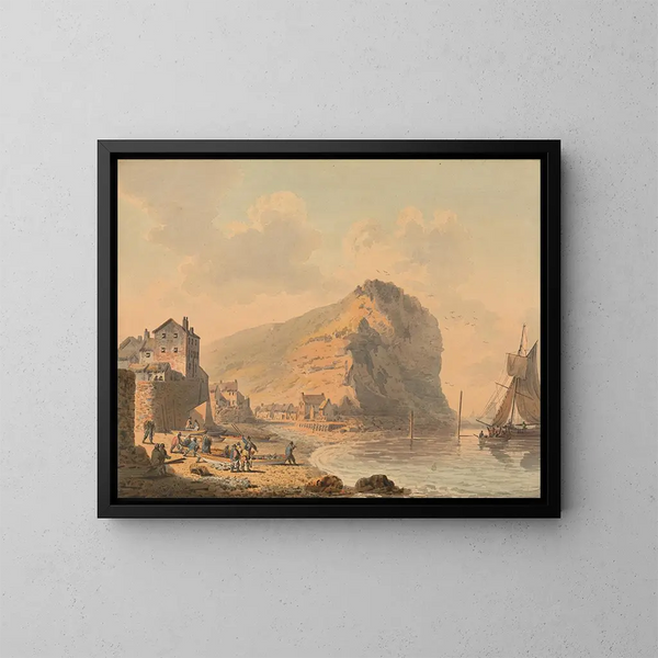 Staithes, Yorkshire - Francis Nicholson — oprawiony obraz na ścianie