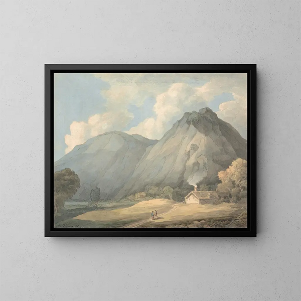Craig yr Aderyn near Llanfihangel-y-Pennant - Francis Towne — oprawiony obraz na ścianie