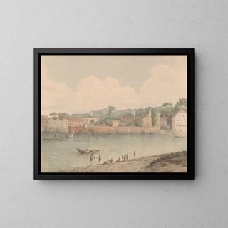 Schody Vauxhall od Millbank, 5 lipca 1797 - Francis Towne — oprawiony obraz na ścianie