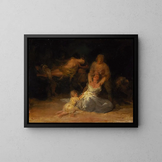 Akt przemocy wobec dwóch kobiet - Francisco de Goya — oprawiony obraz na ścianie