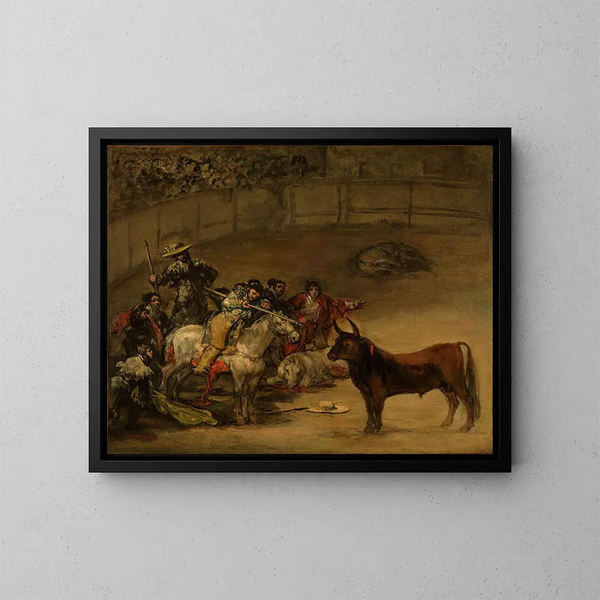 Walka byków, suerte de varas - Francisco de Goya — oprawiony obraz na ścianie