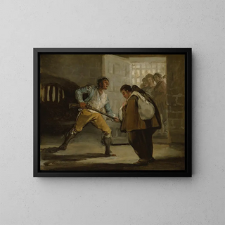 Francisco de Goya - El Maragato Threatens Friar Pedro de Zaldivia with His Gun.webp