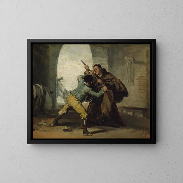 Brat Pedro wyrwał pistolet El Maragato - Francisco de Goya — oprawiony obraz na ścianie