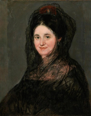 Portret damy w czarnym mantylu - Francisco de Goya — widok dzieła