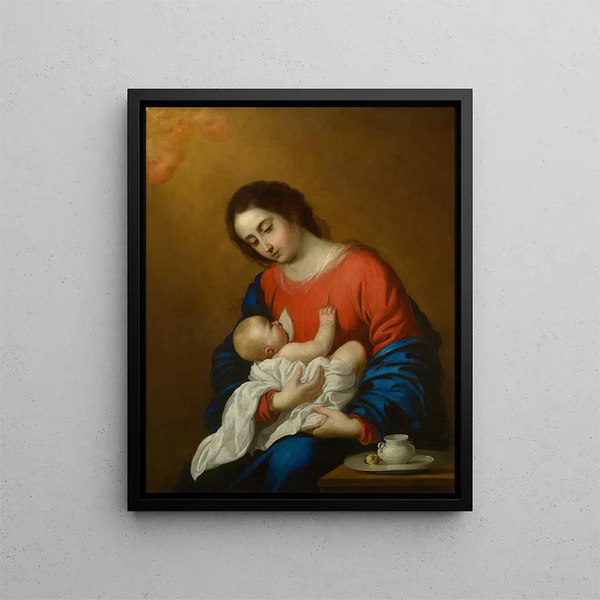 Matka Boża z Dzieciątkiem - Francisco de Zurbarán — oprawiony obraz na ścianie