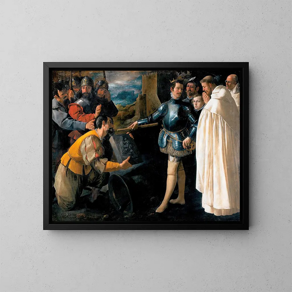 Święty Piotr Nolasque odzyskujący obraz Matki Boskiej - Francisco de Zurbarán — oprawiony obraz na ścianie