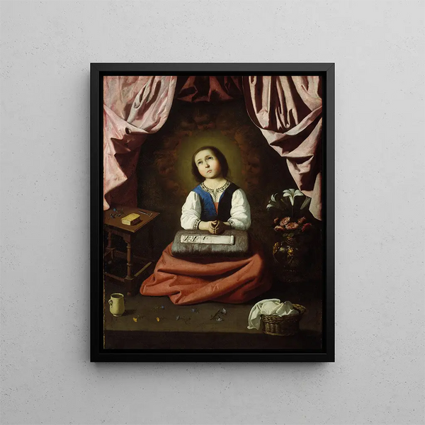 La Jeune Vierge - Francisco de Zurbarán — oprawiony obraz na ścianie