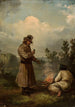 Przy ognisku - Franciszek Kostrzewski — widok dzieła