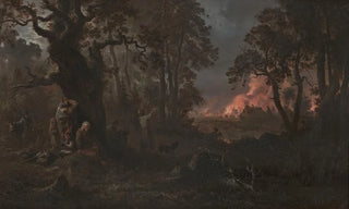 Franciszek Kostrzewski - Fire in the village.webp