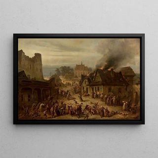 Franciszek Kostrzewski - Town on fire.webp