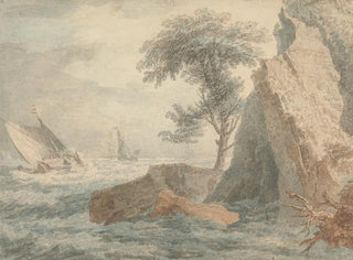 Francois Vivares - Ships by a Rocky Shore.webp