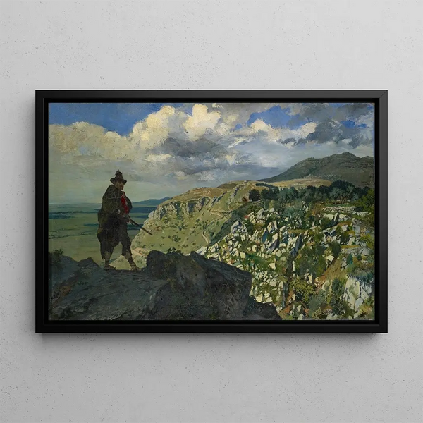 Frank Buchser - Brigand Standing Guard in the Mountains.webp