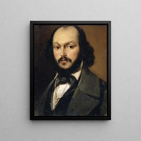 Portret mężczyzny z brodą - Frank Buchser — oprawiony obraz na ścianie
