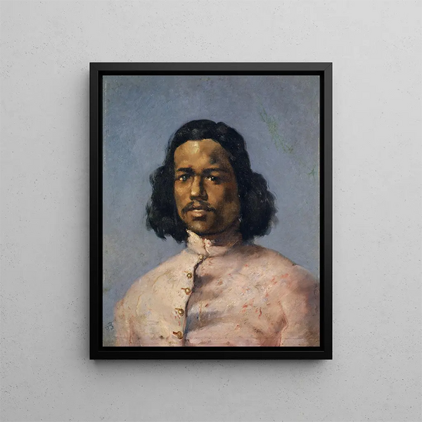 Portret mulata - Frank Buchser — oprawiony obraz na ścianie