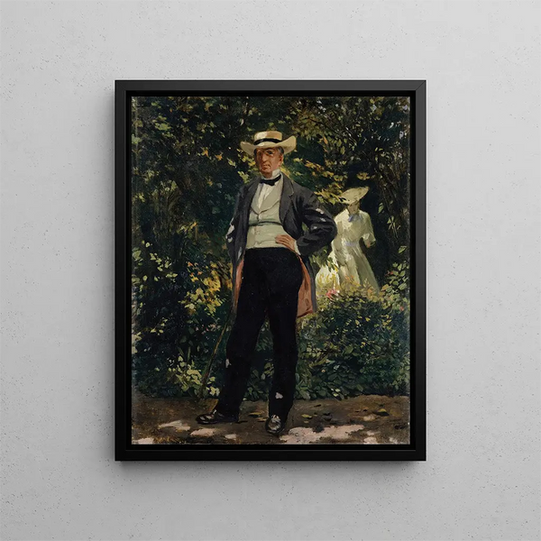 Portret sekretarza stanu amerykańskiego Williama H. Sewarda w ogrodzie - Frank Buchser — oprawiony obraz na ścianie