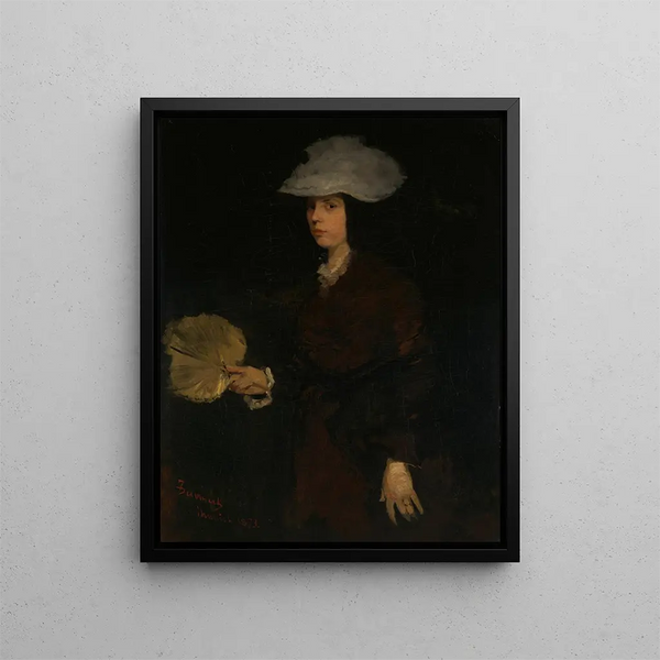 Damy z wachlarzem - Frank Duveneck — oprawiony obraz na ścianie