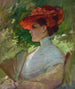 Portret damy w czerwonym kapeluszu Maggie Wilson - Frank Duveneck — widok dzieła