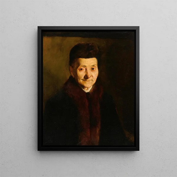 Portret starszej kobiety - Frank Duveneck — oprawiony obraz na ścianie
