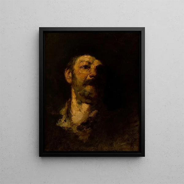 Studium mężczyzny w kapeluszu - Frank Duveneck — oprawiony obraz na ścianie