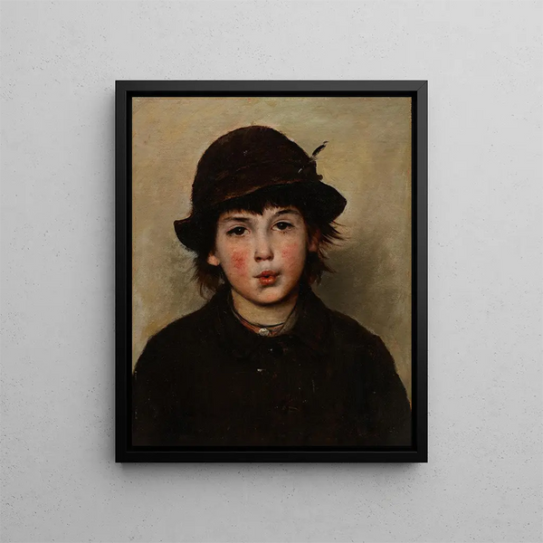 Chłopiec gwizdający - Frank Duveneck — oprawiony obraz na ścianie