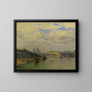 La Seine et Notre-Dame - Frank Myers Boggs — oprawiony obraz na ścianie