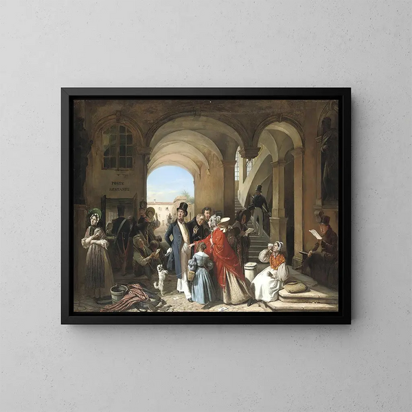 La Poste Restante - François-Auguste Biard — oprawiony obraz na ścianie