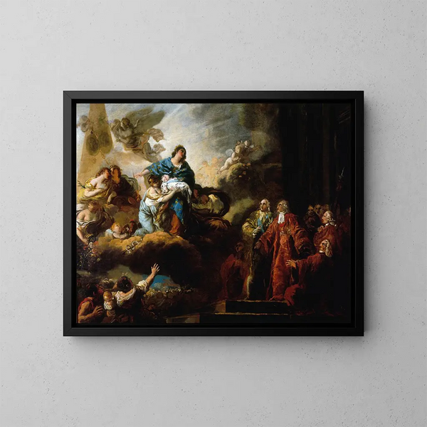 Alegoria narodzin delfina z dnia 22 października 1781 - François-Guillaume Ménageot — oprawiony obraz na ścianie