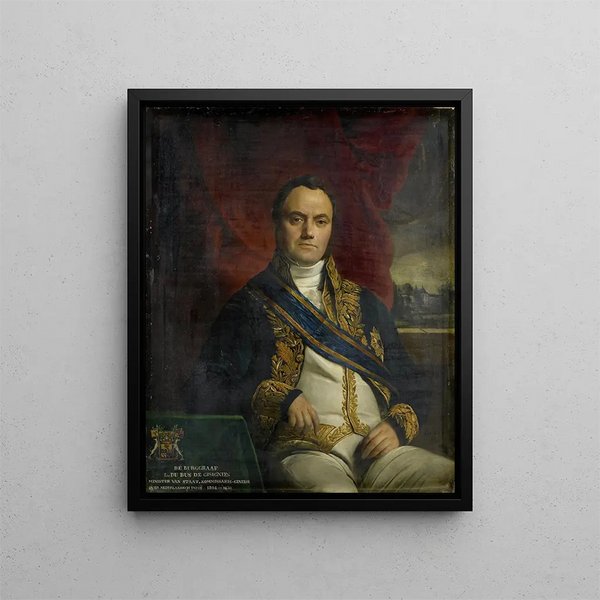 Portret Léonard Pierre Joseph Vicomte du Bus de Gisignies Komisarz Generalny - François-Joseph Navez — oprawiony obraz na ścianie