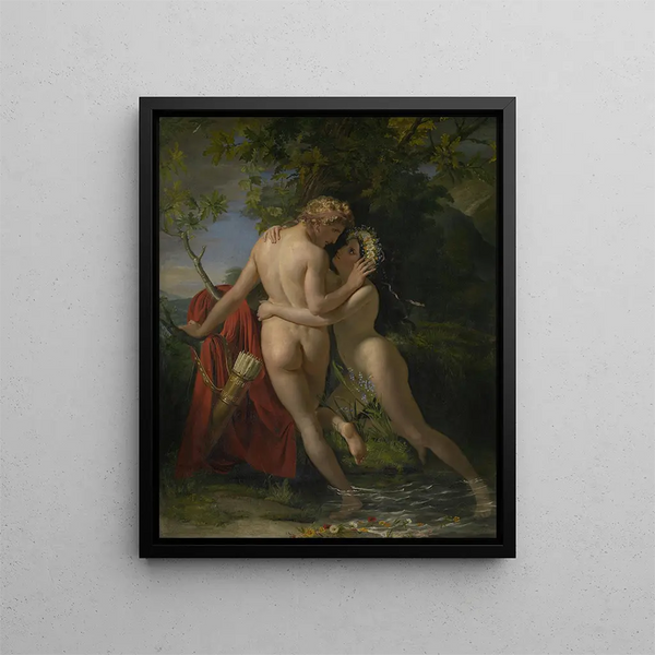 La nimfa Salmacis i Hermaphrodyt - François-Joseph Navez — oprawiony obraz na ścianie