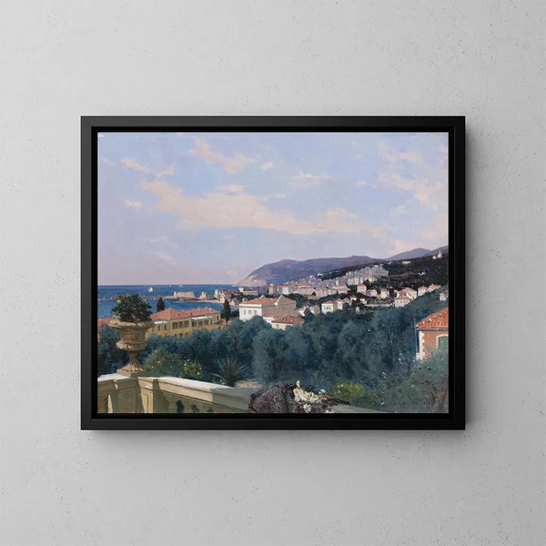 San Remo z tarasu Louisa Ormonda 1878 - François Bocion — oprawiony obraz na ścianie