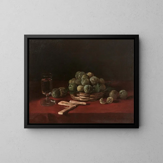 Franois Bonvin - Composition au panier de reinesclaudes aux biscuits et au verre de vin.webp