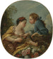 Młoda kobieta i młody mężczyzna umieszczający młode ptaki w klatce. Gniazdowniki ptaków - François Boucher — widok dzieła