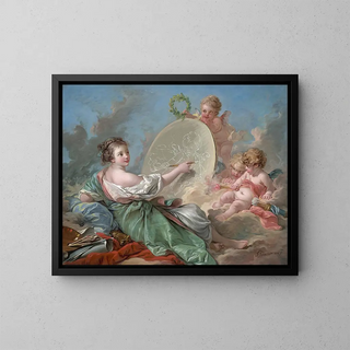 Alegoria malarstwa - François Boucher — oprawiony obraz na ścianie