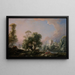 idyllicznego krajobrazu z kobietą łowiącą ryby - François Boucher — oprawiony obraz na ścianie