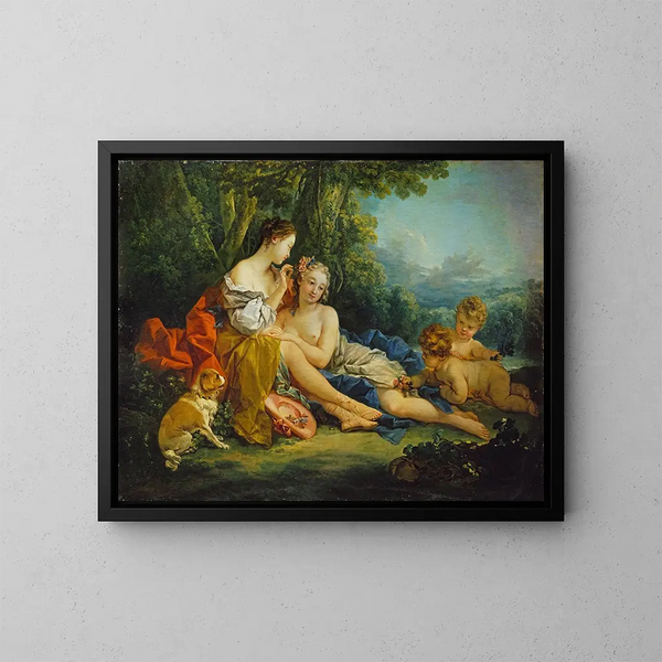 toalety pastoralnej - François Boucher — oprawiony obraz na ścianie