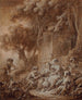 Pastoralna scena z flecistą - François Boucher — widok dzieła