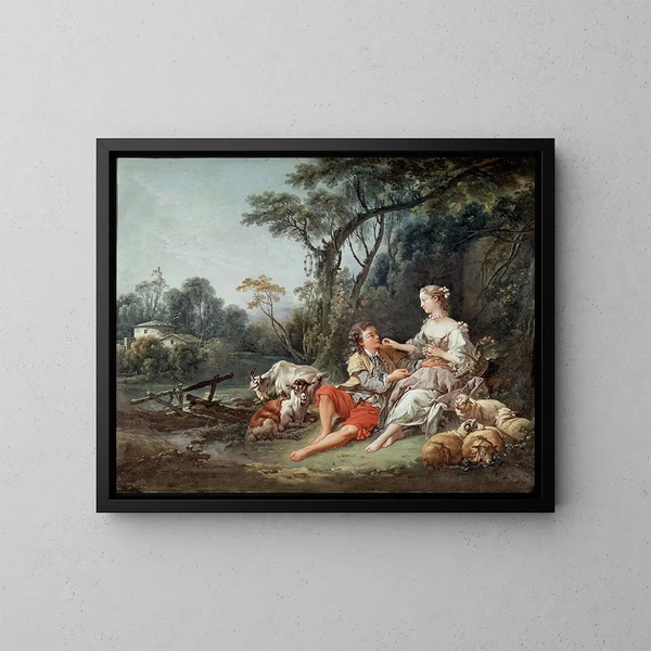 Pensez aux raisins - François Boucher — oprawiony obraz na ścianie
