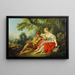 Berger grający na flecie dla pasterki - François Boucher — oprawiony obraz na ścianie